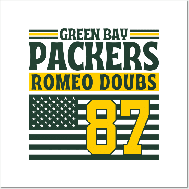 Green Bay Packers Doubs 87 American Flag Football Wall Art by Astronaut.co